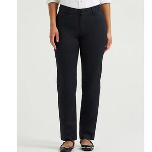 Lee Wrinkle Free Relaxed Fit Stretch Straight Leg Black Pants 14 Short‎